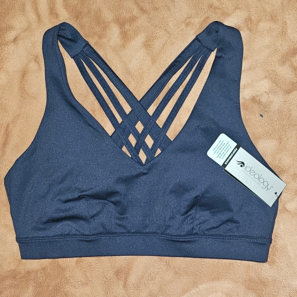Ideology Womens Low Impact Sports Bra, Blue, Medium - Picture 2 of 3